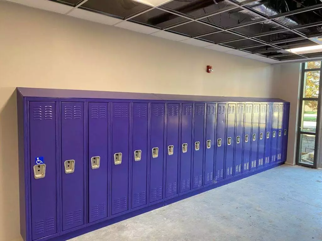 blue corridor locker